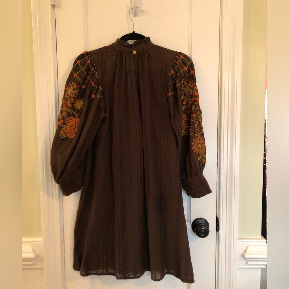 Antik Batik Chocolate Brown Embroidered Cami Mini Dress - Picture 11 of 13